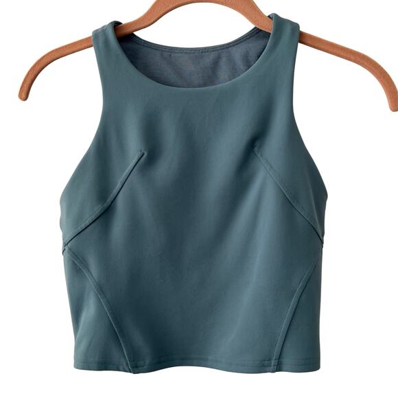 Lululemon Wunder Train Racerback Tank/Sports Bra in Medium Forest Blue – Size 2 - Picture 3 of 6